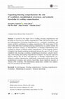 Research paper thumbnail of Unpacking listening comprehension: the role of vocabulary, morphological awareness, and syntactic knowledge in reading comprehension