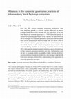 Research paper thumbnail of Advances in the corporate governance practices of Johannesburg Stock Exchange companies