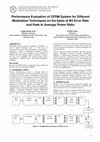 Research paper thumbnail of Performance Evaluation of OFDM System for Different Modulation Techniques on the basis of Bit Error Rate and Peak to Average Power Ratio