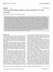 Research paper thumbnail of Vaccine advertising: preach to the converted or to the unaware?