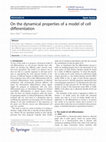 Research paper thumbnail of On the dynamical properties of a model of cell differentiation