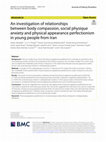 Research paper thumbnail of An investigation of relationships between body compassion, social physique anxiety and physical appearance perfectionism in young people from Iran