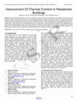Research paper thumbnail of Improvement Of Thermal Comfort In Residential Buildings