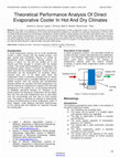 Research paper thumbnail of Theoretical Performance Analysis Of Direct Evaporative Cooler In Hot And Dry Climates