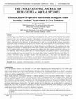 Research paper thumbnail of Effects of Jigsaw Co-operative Instructional Strategy on Senior Secondary Students' Achievement in Civic Education