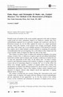 Research paper thumbnail of Finke, Roger, and Christopher D. Bader, eds., Faithful Measures: New Methods in the Measurement of Religion