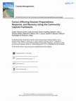 Research paper thumbnail of Factors Affecting Disaster Preparedness, Response, and Recovery Using the Community Capitals Framework