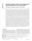 Research paper thumbnail of Leaf litter chemistry controls on decomposition of Pacific Northwest trees and woody shrubs