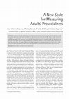 Research paper thumbnail of A New Scale for Measuring Adults' Prosocialness