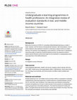 Research paper thumbnail of Undergraduate e-learning programmes in health professions: An integrative review of evaluation standards in low- and middle-income countries