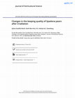 Research paper thumbnail of Changes in the keeping quality of Spadona pears after irradiation