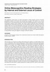 Research paper thumbnail of Online Metacognitive Reading Strategies by Internal and External Locus of Control