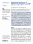 Research paper thumbnail of Real-world evidence: perspectives on challenges, value, and alignment of regulatory and national health technology assessment data collection requirements