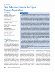 Research paper thumbnail of Site Selection Criteria for Open Ocean Aquaculture