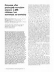 Research paper thumbnail of Outcome after prolonged convulsive seizures in 186 children: low morbidity, no mortality