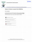 Research paper thumbnail of Values in Science: Lessons from Wildfires