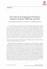 Research paper thumbnail of New Data for Investigating the President’s Legislative Program: OMB Logs and SAPs*