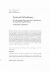 Research paper thumbnail of Menstrual Methodologies: On Menstrual Pain and the Importance of Ungendering Bleeding