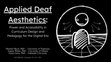 Research paper thumbnail of Applied Deaf Aesthetics: Power and Accessibility in Curriculum Design and Pedagogy for the Digital Era (ACEDHH, 2023 - San Antonio, TX)