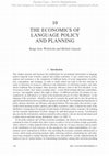 Research paper thumbnail of The economics of language policy and planning