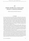 Research paper thumbnail of Indicators in language policy and planning