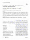 Research paper thumbnail of Leader vision, organizational inertia and service hotel employee creativity: Role of knowledge-donating