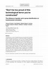 Research paper thumbnail of "Don't be too proud of this technological terror you've constructed": The influence of gender and in-group identification on transhumanist orientation