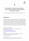 Research paper thumbnail of Introduction: Citizen Organisations, Transnational Solidarity and Collective Learning in Europe