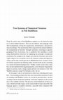 Research paper thumbnail of Two Systems of Numerical Notation in Pali Buddhism