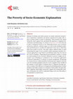 Research paper thumbnail of The Poverty of Socio-Economic Explanation