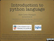 Research paper thumbnail of Introduction to python language (presentation)