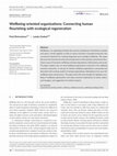 Research paper thumbnail of Wellbeing‐oriented organizations: Connecting human flourishing with ecological regeneration