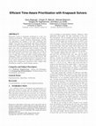 Research paper thumbnail of Efficient time-aware prioritization with knapsack solvers
