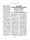 Research paper thumbnail of At Law: Oregon's Disability Principles or Politics?