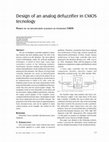 Research paper thumbnail of Design of an analog defuzzifier in CMOS technology