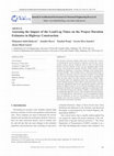 Research paper thumbnail of Assessing the Impact of the Lead/Lag Times on the Project Duration Estimates in Highway Construction