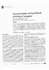 Research paper thumbnail of Documentation of hand block printing of sanganer