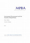 Research paper thumbnail of Government Procurement and the Growth of Small Firms