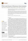 Research paper thumbnail of On the Crystal Chemistry of Photochromic Yttrium Oxyhydride