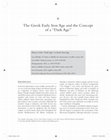 Research paper thumbnail of The Greek Early Iron Age and the Concept of a “Dark Age”