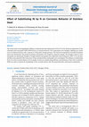 Research paper thumbnail of Effect of Substituting Ni by N on Corrosion Behavior of Stainless Steel