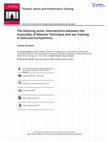 Research paper thumbnail of The listening actor: intersections between the musicality of Meisner Technique and ear training in Dalcroze Eurhythmics