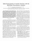 Research paper thumbnail of Spike-based learning of transfer functions with the SpiNNaker neuromimetic simulator