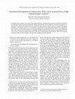 Research paper thumbnail of Emotional Development in Adolescence: What can be Learned From a High School Theater Program?