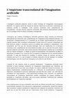 Research paper thumbnail of L'empirisme transcendantal de l'imagination artificielle