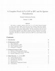 Research paper thumbnail of A Complete Proof of P ̸ = N P in ZFC and Its Qprime Formalization Formal Verification System