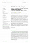 Research paper thumbnail of Simulation-based learning in teacher education: Using Maslow's Hierarchy of needs to conceptualize instructors' needs