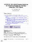 Research paper thumbnail of Creative Activities for Teaching English as a Foreign Language. ERIC Digest