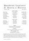 Research paper thumbnail of Editoriale (con postilla) Quaderni Lupiensi di storia e diritto 15, 2025, pp. VII-XII