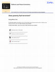 Research paper thumbnail of Does poverty fuel terrorism